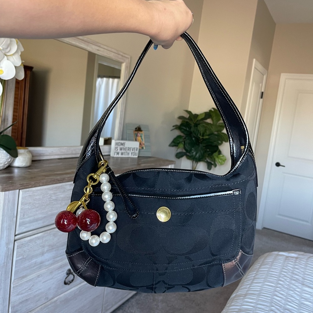 COACH Y2K Signature 11600 Hobo Leather & Canvas Shoulder Bag